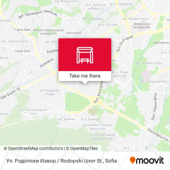 Карта Ул. Родопски Извор / Rodopski Izvor St.