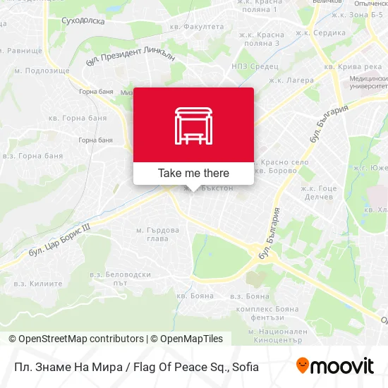 Карта Пл. Знаме На Мира / Flag Of Peace Sq.