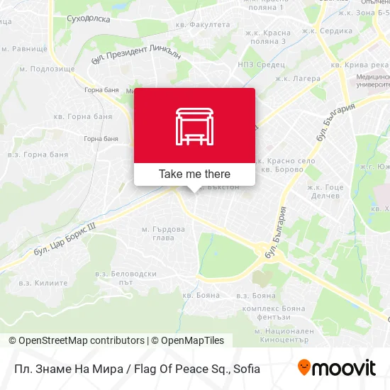 Карта Пл. Знаме На Мира / Flag Of Peace Sq.