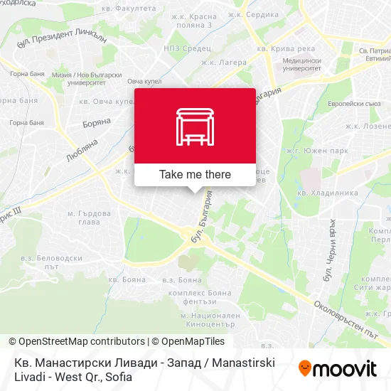 Карта Кв. Манастирски Ливади - Запад / Manastirski Livadi - West Qr.