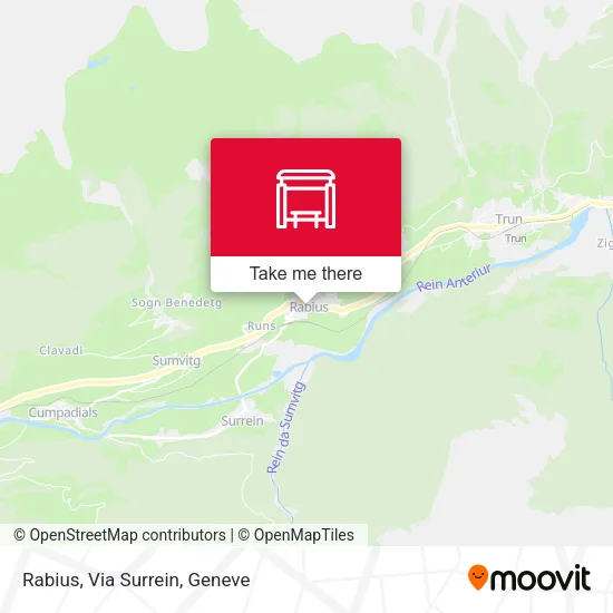 Rabius, Via Surrein map