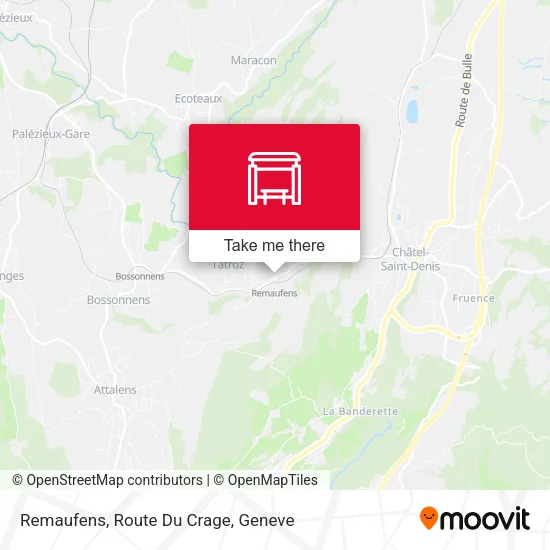 Remaufens, Route Du Crage map