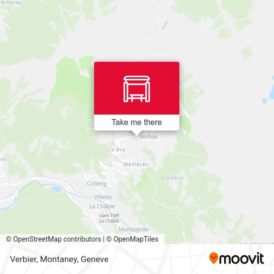 Verbier, Montaney map