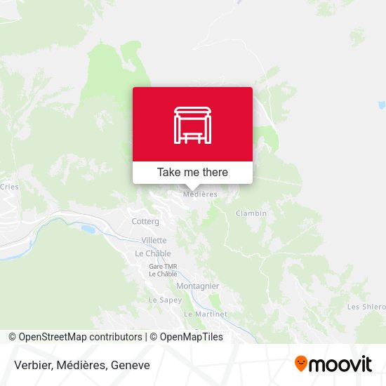 Verbier, Médières map
