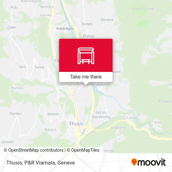 Thusis, P&R Viamala map