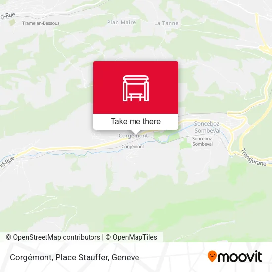 Corgémont, Place Stauffer map