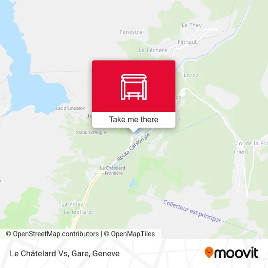 Le Châtelard Vs, Gare map