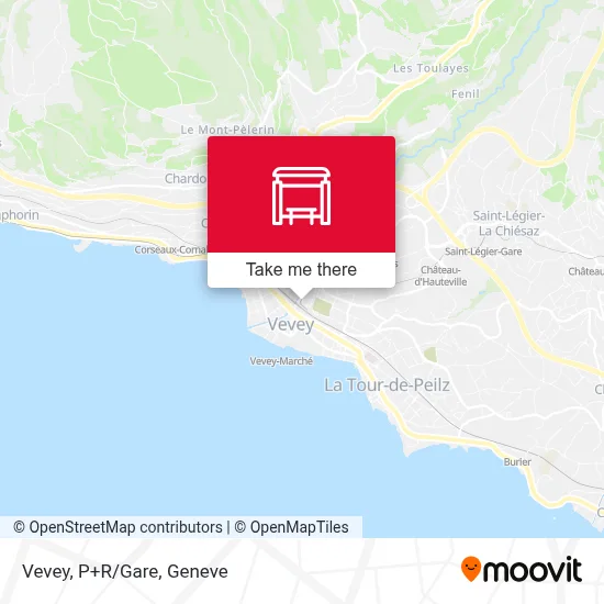 Vevey, P+R/Gare map