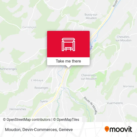 Moudon, Devin-Commerces map