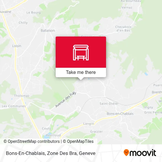 Bons-En-Chablais, Zone Des Bra map