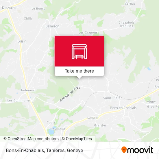 Bons-En-Chablais, Tanieres map