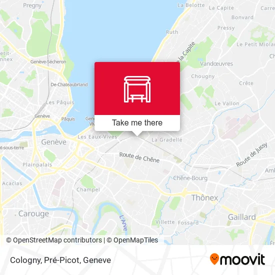 Cologny, Pré-Picot map