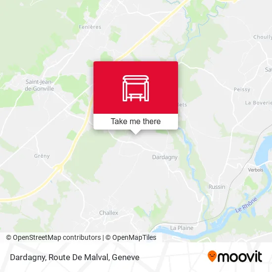 Dardagny, Route De Malval map