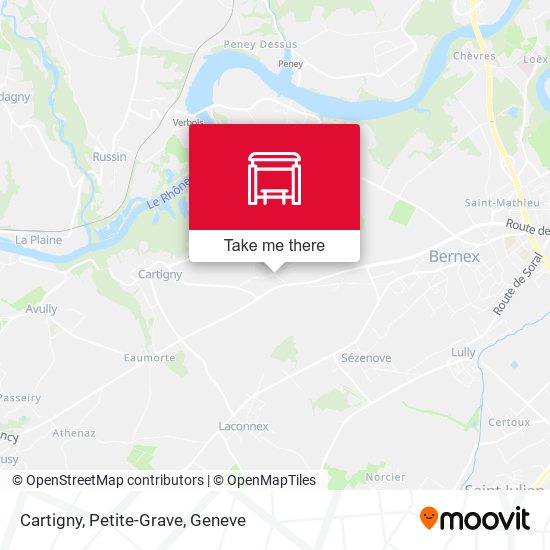 Cartigny, Petite-Grave map