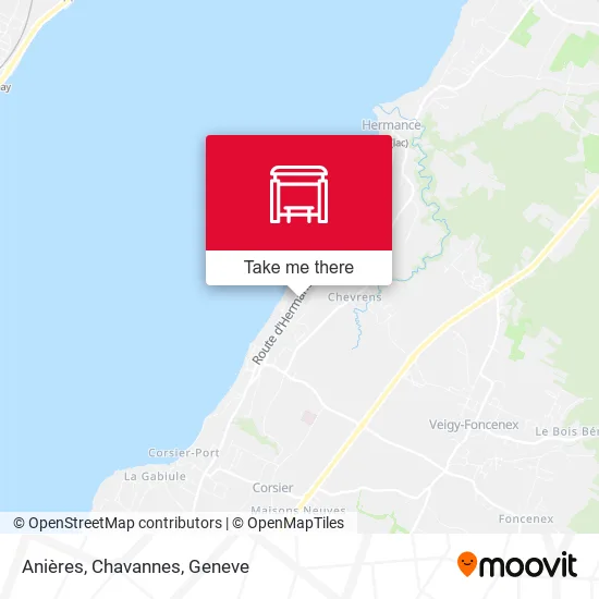 Anières, Chavannes map