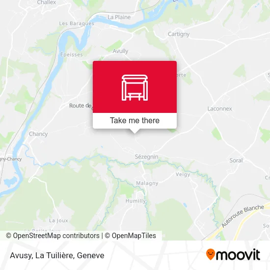 Avusy, La Tuilière map