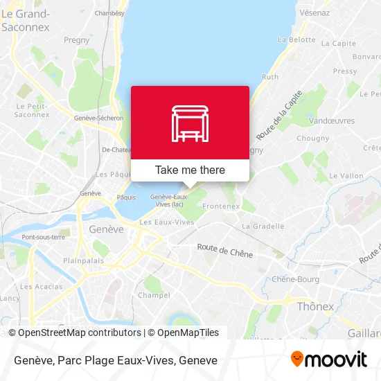 Genève, Parc Plage Eaux-Vives plan