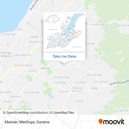 Meinier, Merlinge map
