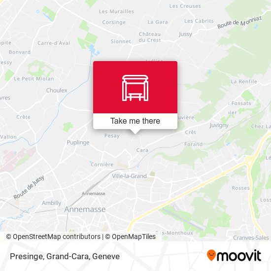 Presinge, Grand-Cara map