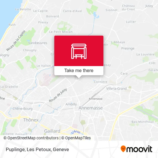 Puplinge, Les Petoux map