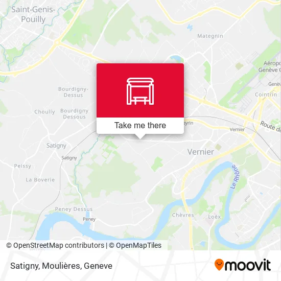 Satigny, Moulières map