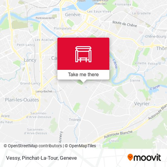 Vessy, Pinchat-La-Tour map
