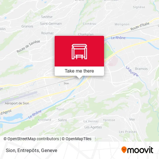 Sion, Entrepôts map