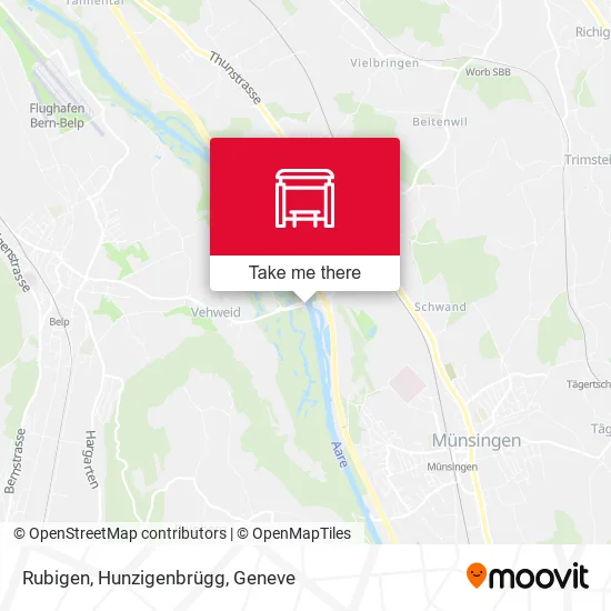 Rubigen, Hunzigenbrügg map