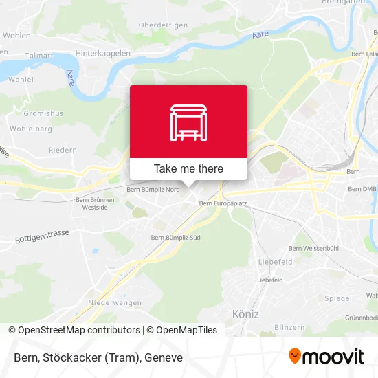 Bern, Stöckacker (Tram) map