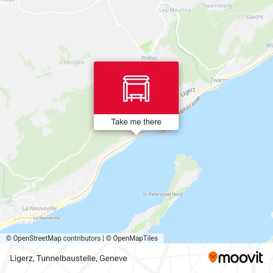 Ligerz, Tunnelbaustelle map