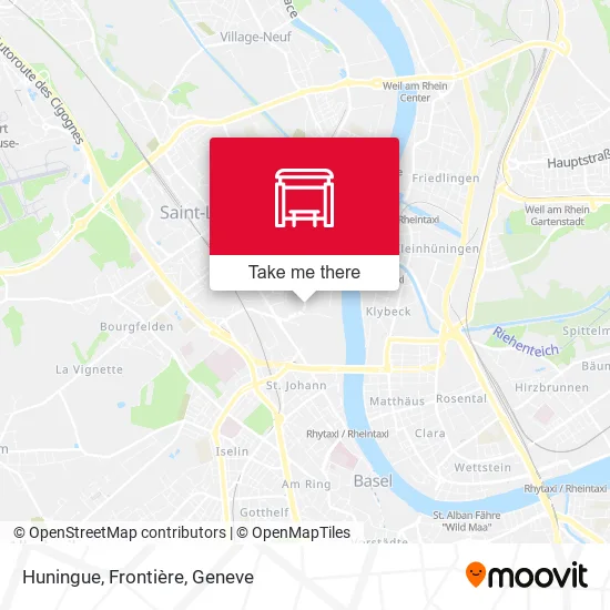 Huningue, Frontière map