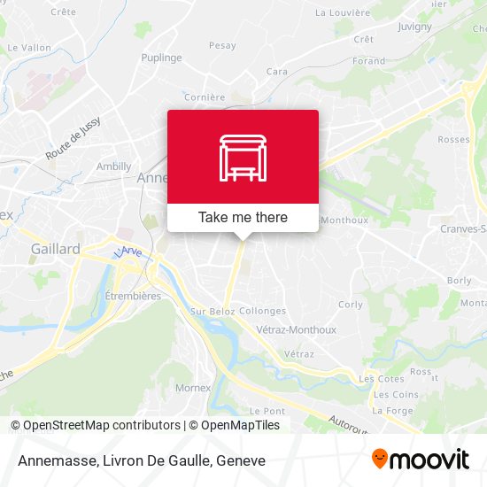 Annemasse, Livron De Gaulle map