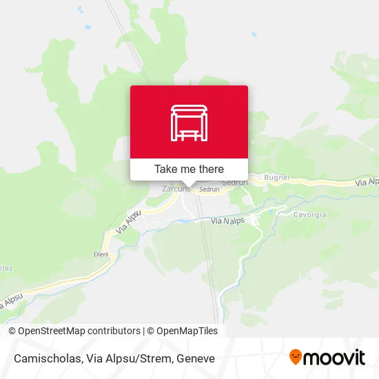 Camischolas, Via Alpsu/Strem map