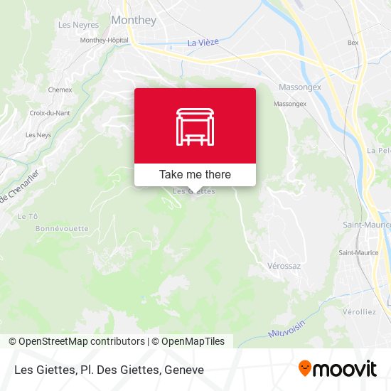 Les Giettes, Pl. Des Giettes map