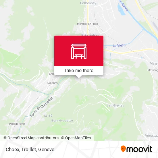 Choëx, Troillet map