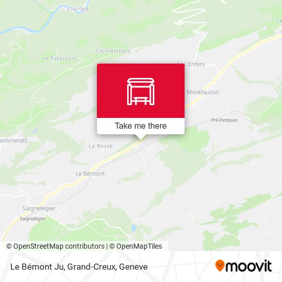 Le Bémont Ju, Grand-Creux map