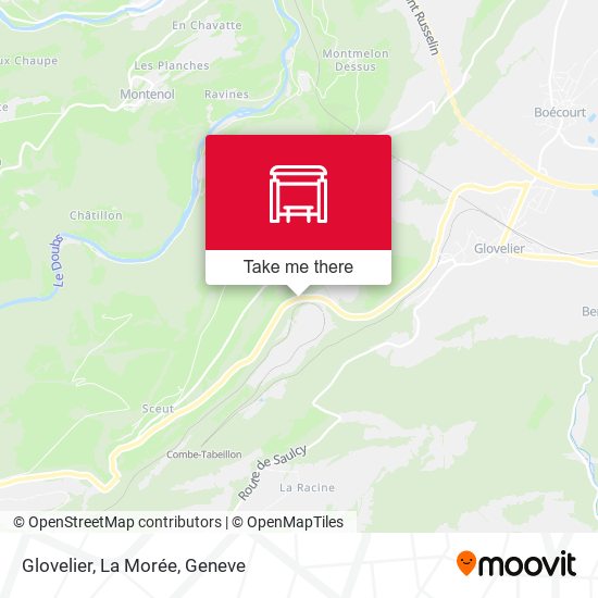 Glovelier, La Morée map