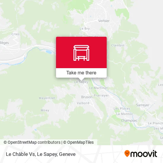 Le Châble Vs, Le Sapey map