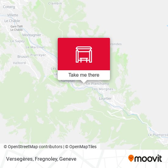 Versegères, Fregnoley map