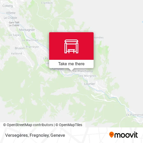 Versegères, Fregnoley map