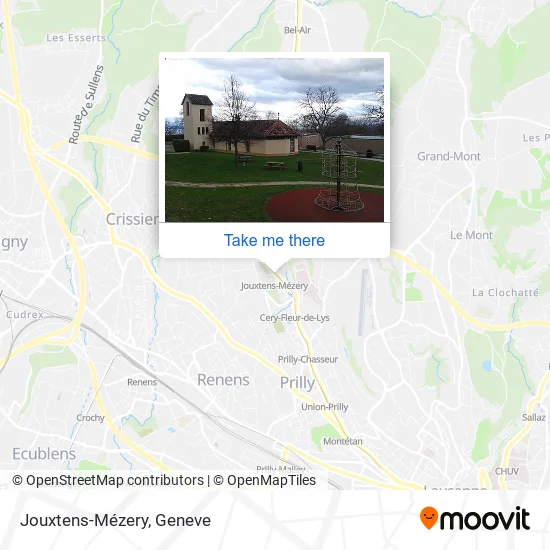 Jouxtens-Mézery map