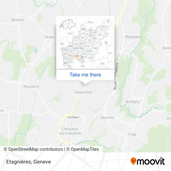 Etagnières map
