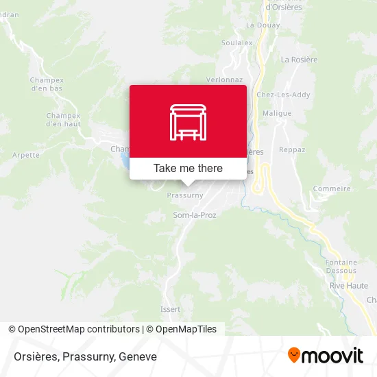 Orsières, Prassurny map