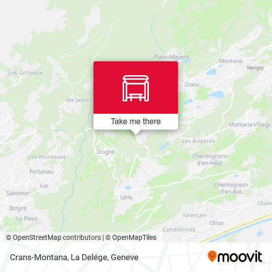 Crans-Montana, La Delége map