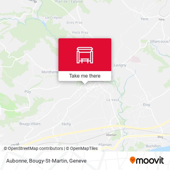 Aubonne, Bougy-St-Martin map