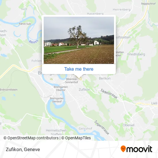 Zufikon map