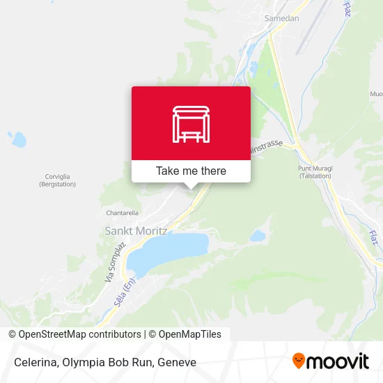 Celerina, Olympia Bob Run map