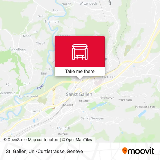 St. Gallen, Uni/Curtistrasse map