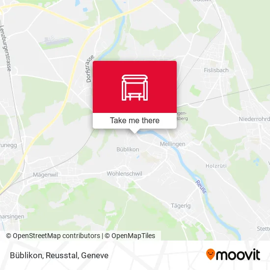 Büblikon, Reusstal map