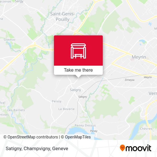 Satigny, Champvigny map